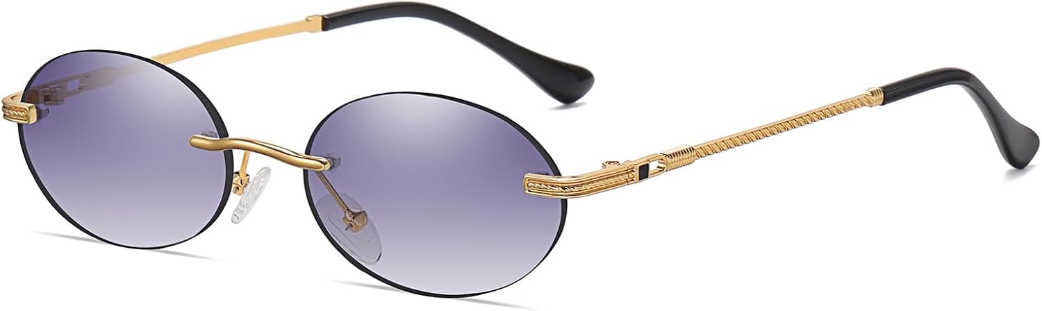 Ретро овальные солнцезащитные очки без оправы, маленькие круглые очки без оправы, защита от УФ-излучения UV400, модные очки для мужчин и женщин TOSGMLOUS, Gradient Grey
Ретро овальные солнцезащитные очки без оправы, маленькие круглые очки без оправы, защита от УФ-излучения UV400, модные очки для мужчин и женщин TOSGMLOUS, Gradient Grey