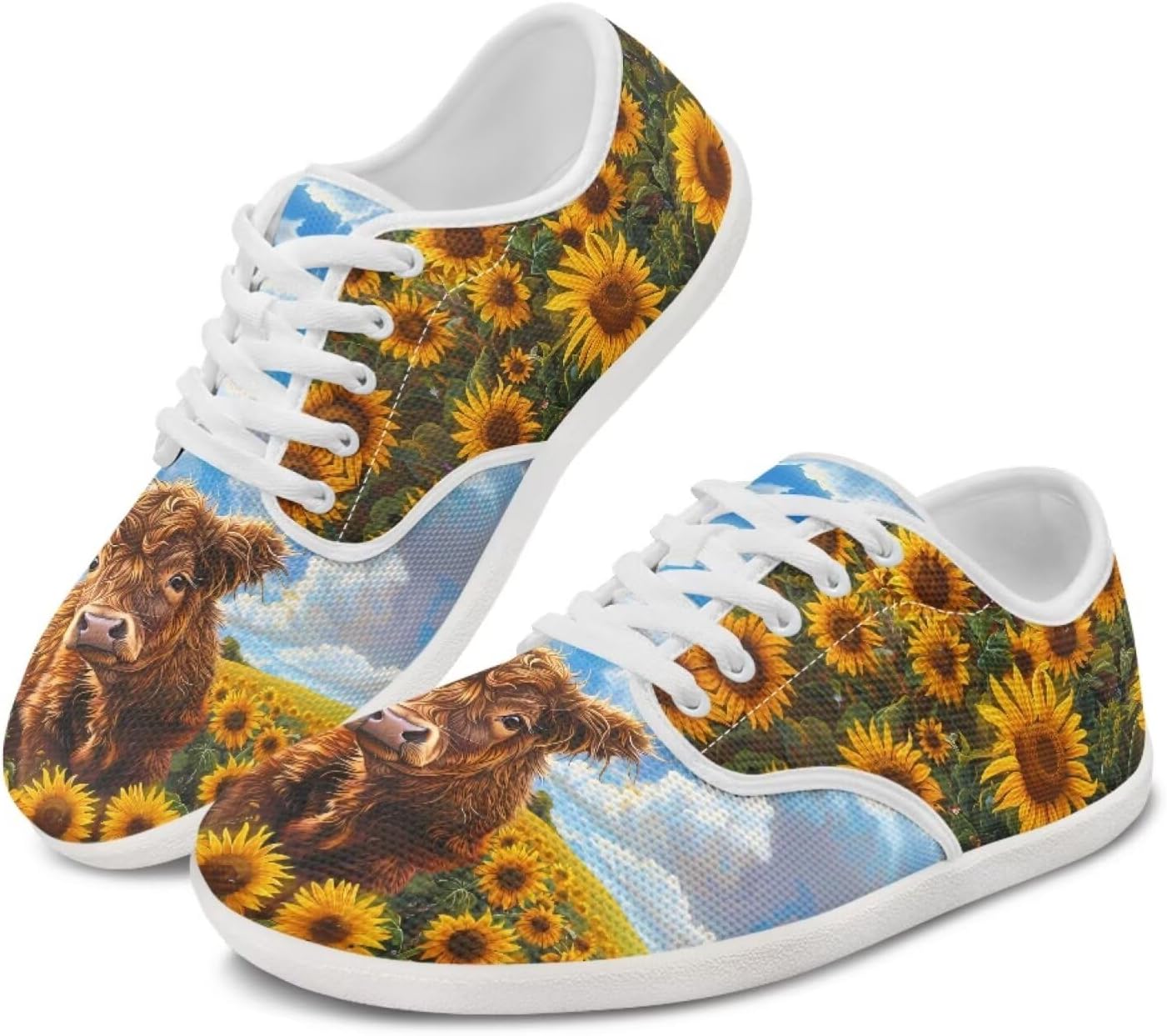 Кроссовки chaqlin с рисунком коровы для женщин и мужчин, широким круглым носком, теннисные кроссовки, противоскользящие, без перепада, на шнуровке, низкие, Highland Cow Sunflower Cloud
Кроссовки chaqlin с рисунком коровы для женщин и мужчин, широким круглым носком, теннисные кроссовки, противоскользящие, без перепада, на шнуровке, низкие, Highland Cow Sunflower Cloud