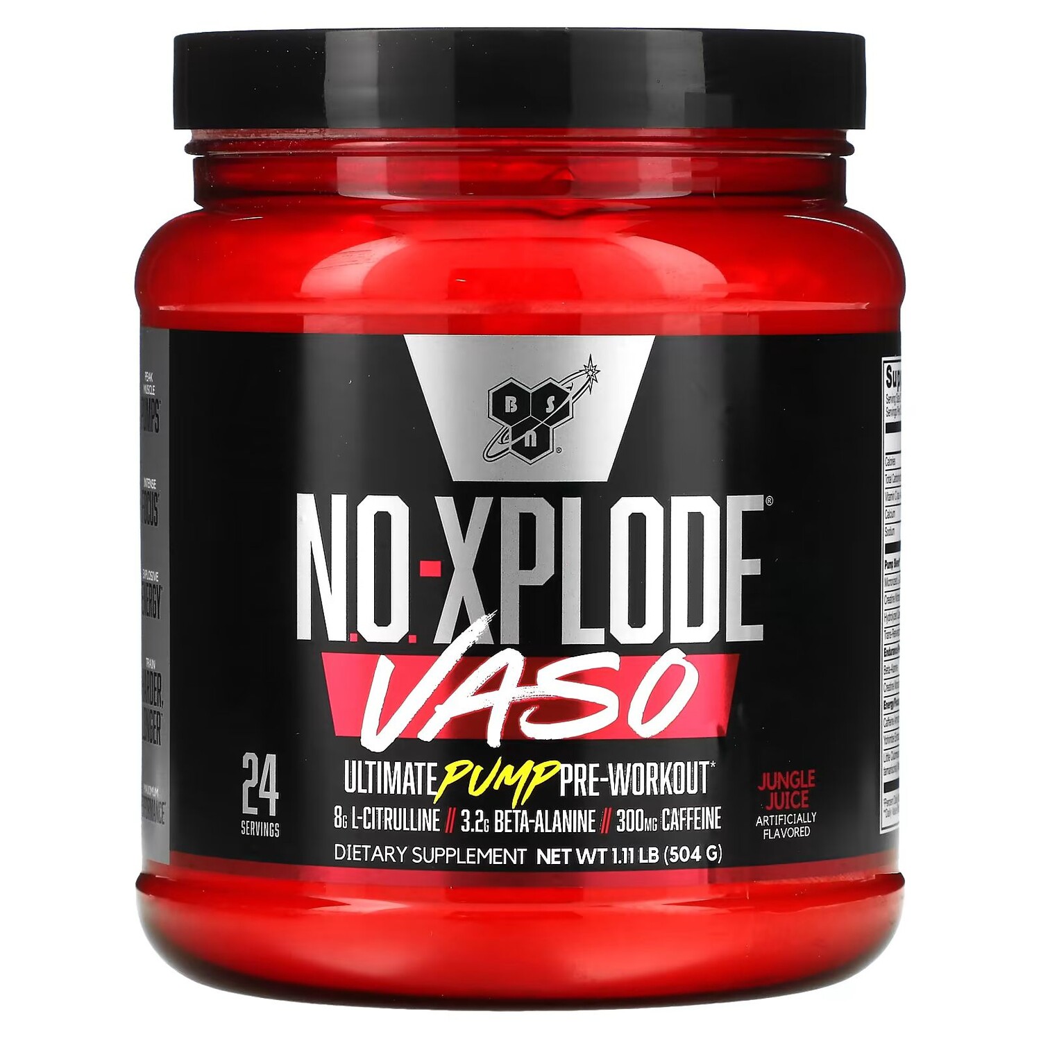 No-Xplode VASO, Предтренировочный комплекс Ultimate Pump, сок джунглей, 1,11 фунта (504 г) Bsn
No-Xplode VASO, Предтренировочный комплекс Ultimate Pump, сок джунглей, 1,11 фунта (504 г) Bsn