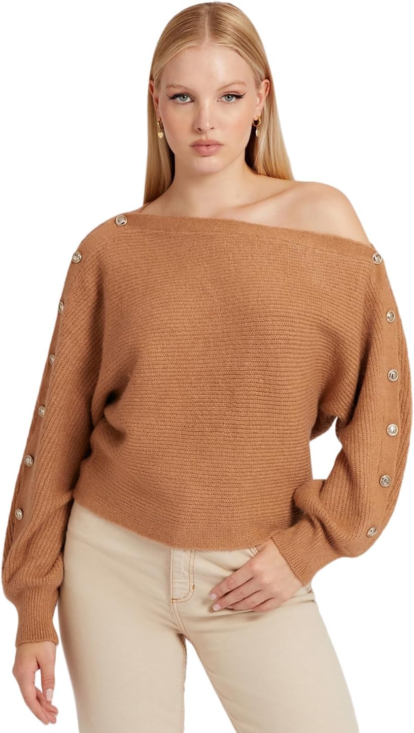 GUESS Женский свитер Megan с длинными рукавами и открытыми плечами, Crimini Brown
GUESS Женский свитер Megan с длинными рукавами и открытыми плечами, Crimini Brown