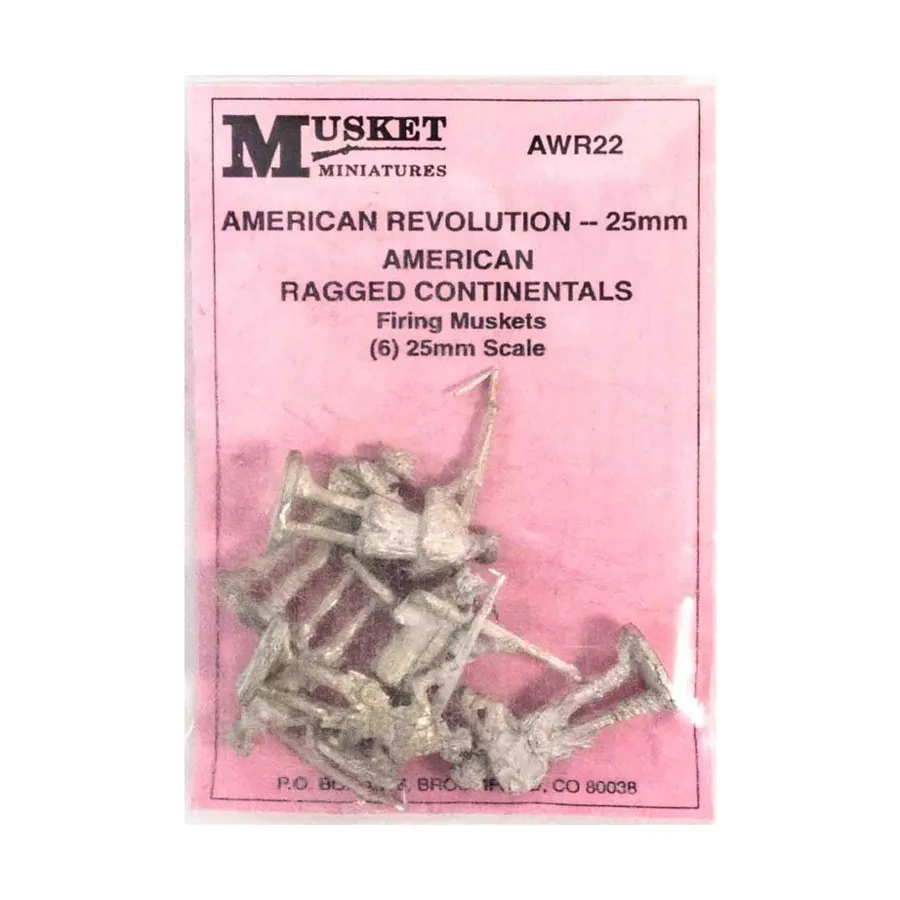 Американские рваные континенты — стоячие мушкеты, American Revolution Miniatures (25mm)
Американские рваные континенты — стоячие мушкеты, American Revolution Miniatures (25mm)