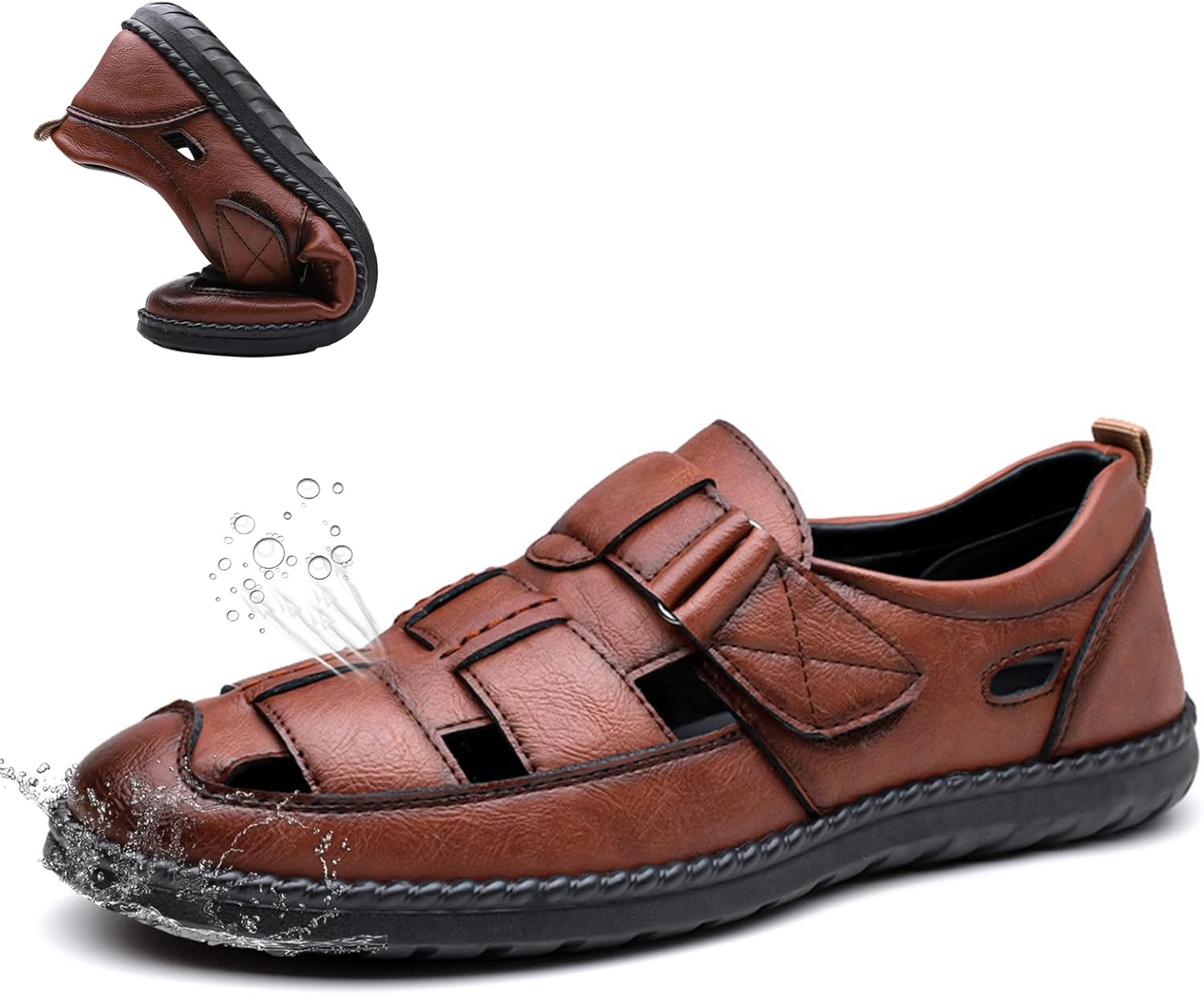 Мужские кожаные сандалии с закрытым носком, противоскользящие спортивные сандалии с регулируемой посадкой, удобные пляжные водные походные туфли для путешествий, треккинга и кемпинга Generic, коричневый
Мужские кожаные сандалии с закрытым носком, противоскользящие спортивные сандалии с регулируемой посадкой, удобные пляжные водные походные туфли для путешествий, треккинга и кемпинга Generic, коричневый