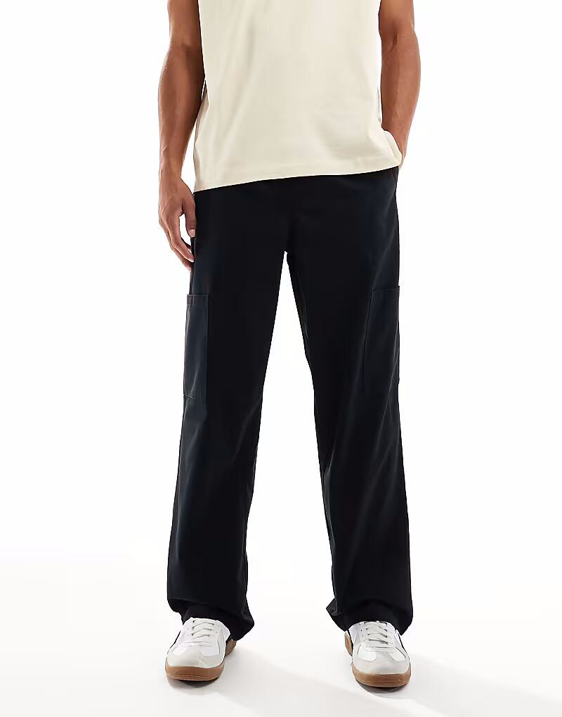 Черные брюки-карго с застежкой-молнией Asos Design
Черные брюки-карго с застежкой-молнией Asos Design