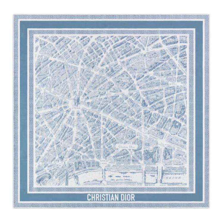 DIOR Шёлковый шарф унисекс сине-белый, Blue White
DIOR Шёлковый шарф унисекс сине-белый, Blue White