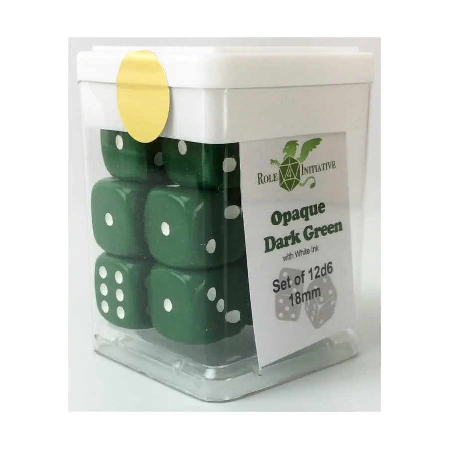 d6 18 мм непрозрачный темно-зеленый с белым (12), Game Dice - Opaque (Role 4 Initiative)
d6 18 мм непрозрачный темно-зеленый с белым (12), Game Dice - Opaque (Role 4 Initiative)