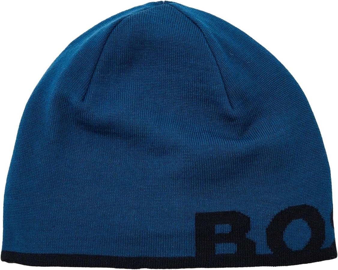 Мужская шерстяная шапка Hugo Boss Arev, синяя
Мужская шерстяная шапка Hugo Boss Arev, синяя