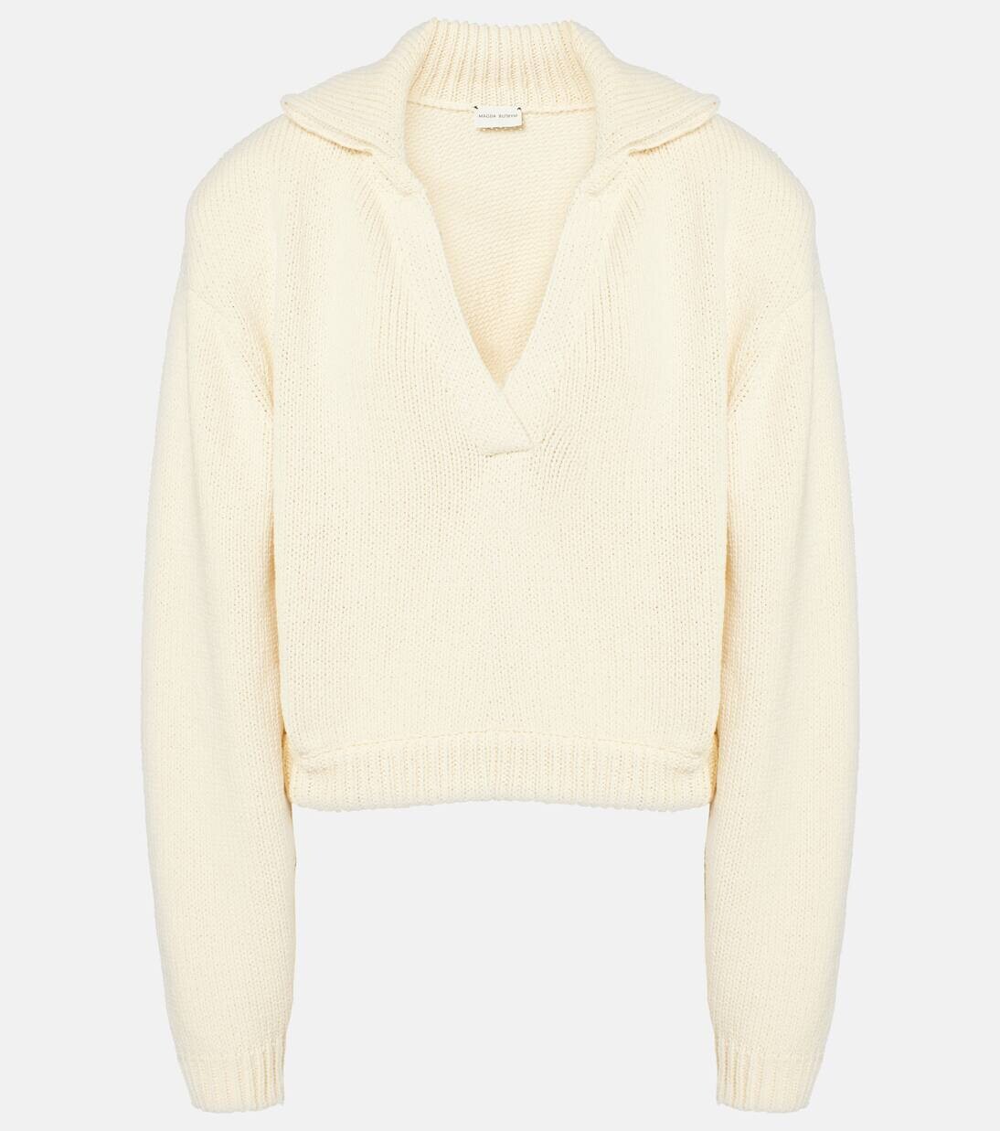 Укороченный свитер-поло из хлопковой смеси Magda Butrym, кремовый
Укороченный свитер-поло из хлопковой смеси Magda Butrym, кремовый