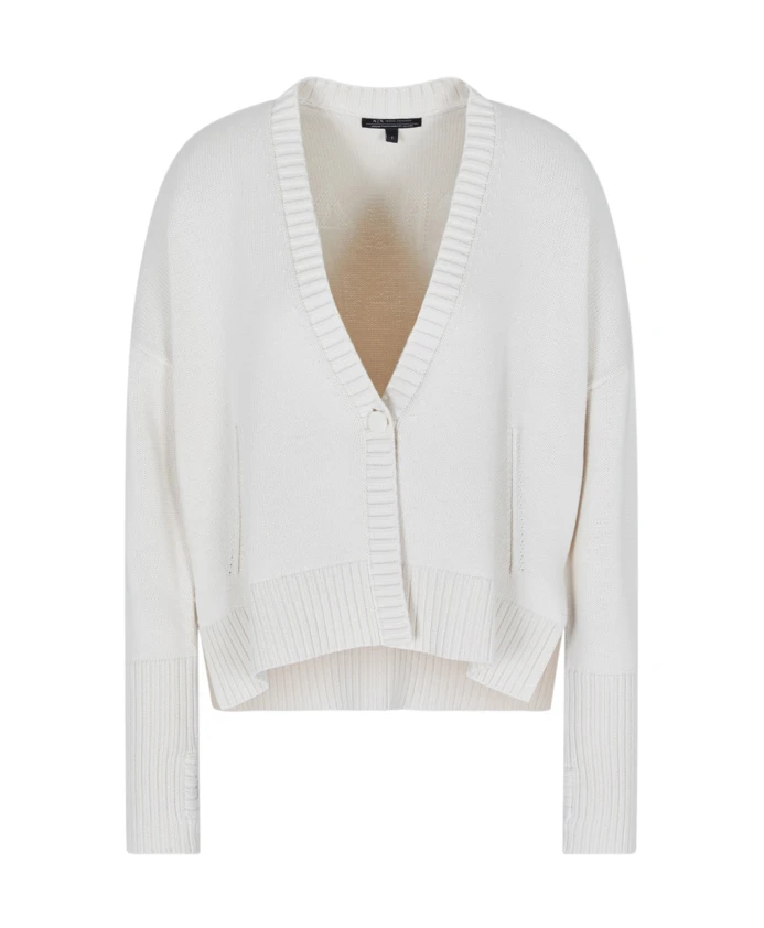 Асимметричный хлопковый кардиган Armani Exchange, белый
Асимметричный хлопковый кардиган Armani Exchange, белый