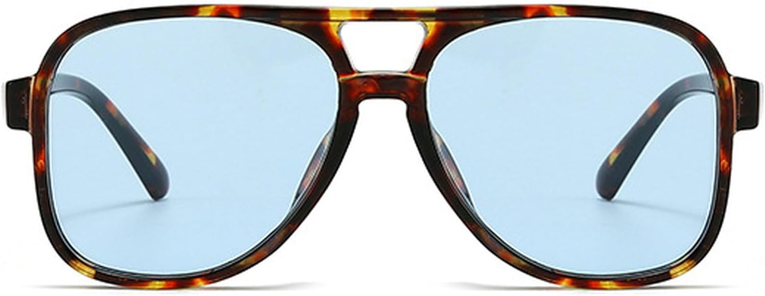 Солнцезащитные очки Double Bridges Pilot для женщин, винтажные заклепки для мужчин, прозрачные линзы Ocean Lens, защита от УФ-излучения UV400, квадратная форма mincl, Leopard Blue
Солнцезащитные очки Double Bridges Pilot для женщин, винтажные заклепки для мужчин, прозрачные линзы Ocean Lens, защита от УФ-излучения UV400, квадратная форма mincl, Leopard Blue