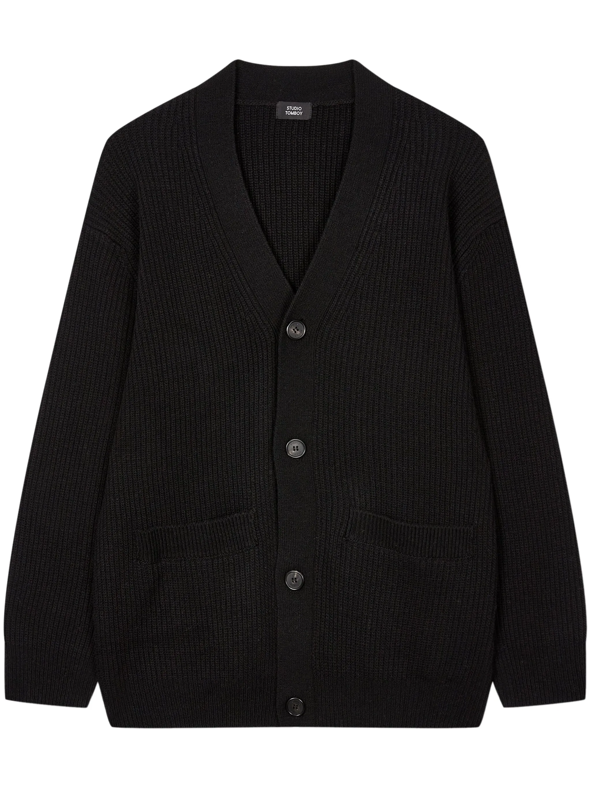 Кардиган в рубчик Studio Tomboy, черный
Кардиган в рубчик Studio Tomboy, черный