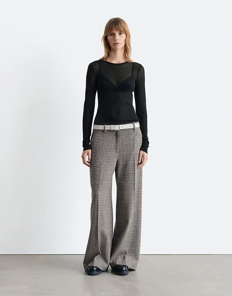 & Other Stories шерстяные брюки-клеш из комплекта, темно-бежевые, в клетку
& Other Stories шерстяные брюки-клеш из комплекта, темно-бежевые, в клетку