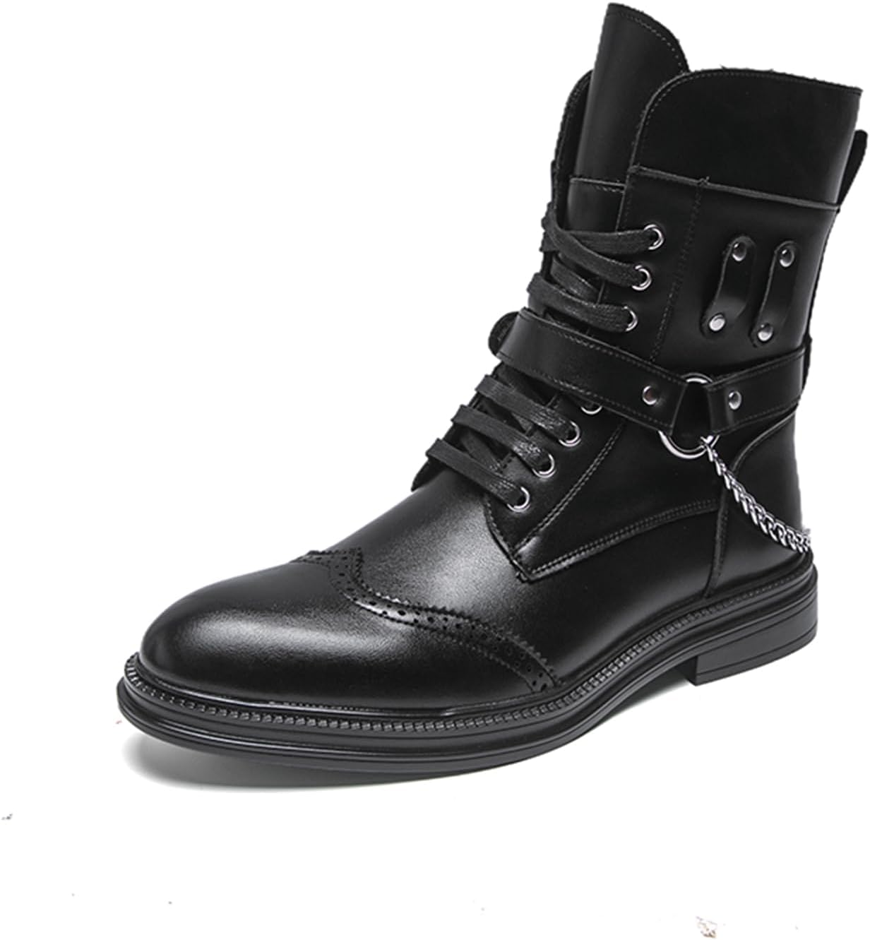 Мужские кожаные ботинки с крыльями и шнуровкой, боевые с плоским каблуком, броги с цепочкой, удобные, с круглым носком, дышащей мягкой стелькой, ретро-стиль, для повседневной работы, прогулок на улице и официального бизнеса Tengfeifly, черный
Мужские кожаные ботинки с крыльями и шнуровкой, боевые с плоским каблуком, броги с цепочкой, удобные, с круглым носком, дышащей мягкой стелькой, ретро-стиль, для повседневной работы, прогулок на улице и официального бизнеса Tengfeifly, черный