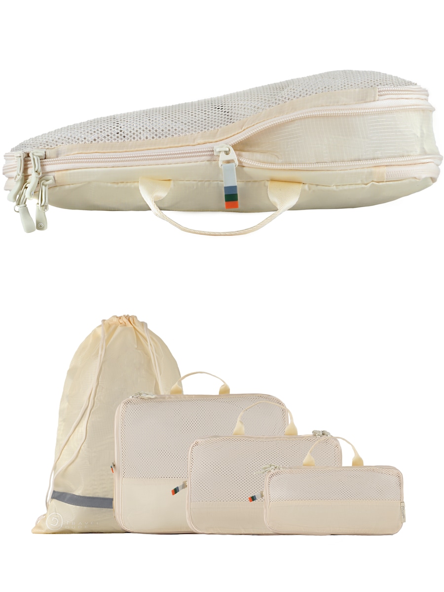 Дорожная сумка TRAVEL DUDE Packing Cubes Set 4-tlg. mit Kompression aus recycelten Plastikflaschen | Leichte Packwürfel | Packtaschen Set für Rucksack & Koffer, светло-бежевый
Дорожная сумка TRAVEL DUDE Packing Cubes Set 4-tlg. mit Kompression aus recycelten Plastikflaschen | Leichte Packwürfel | Packtaschen Set für Rucksack & Koffer, светло-бежевый