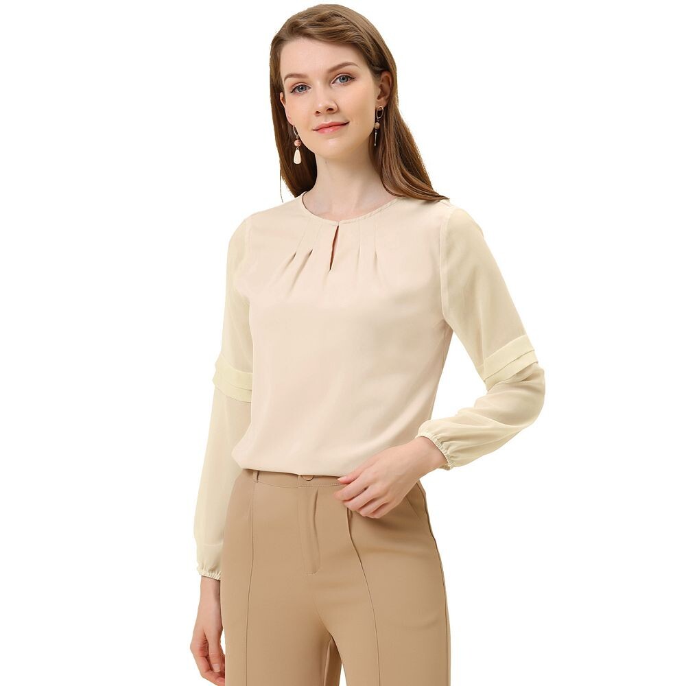 Женские рабочие топы, шифоновая рубашка, полупрозрачная элегантная блузка с вырезом под горло ALLEGRA K, цвет Apricot
Женские рабочие топы, шифоновая рубашка, полупрозрачная элегантная блузка с вырезом под горло ALLEGRA K, цвет Apricot