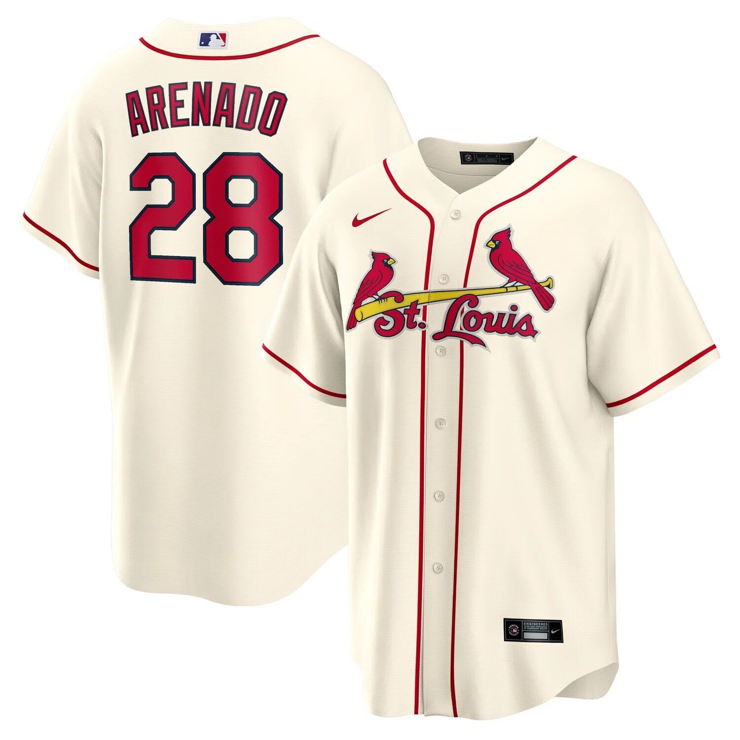 Мужская альтернативная официальная копия Джерси игрока Nolan Arenado Cream St. Louis Cardinals Nike
Мужская альтернативная официальная копия Джерси игрока Nolan Arenado Cream St. Louis Cardinals Nike