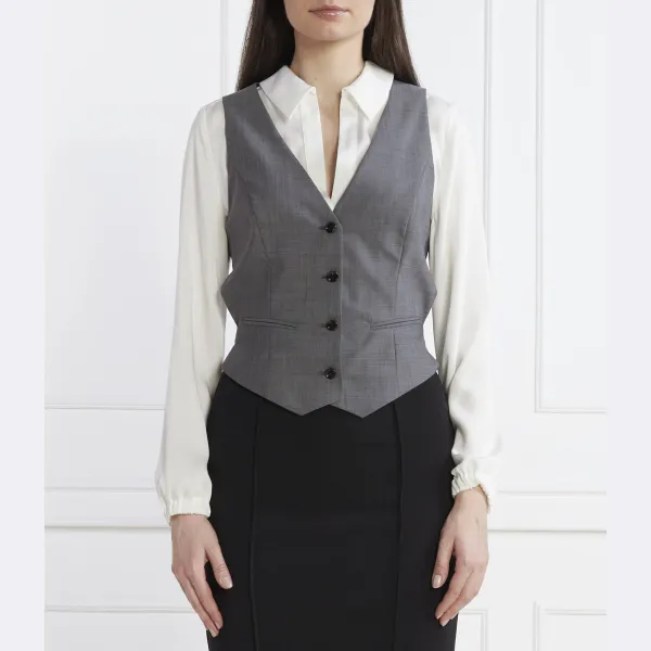 Жилет стандартного кроя из шерсти джегаро Boss, серый
Жилет стандартного кроя из шерсти джегаро Boss, серый