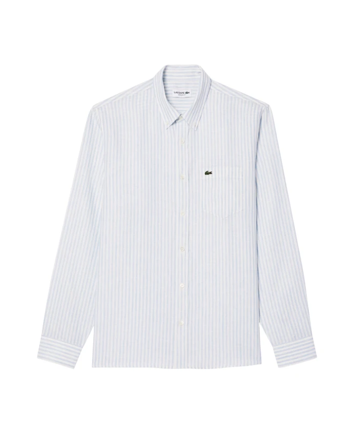 Прозрачная голубая полосатая льняная рубашка Lacoste, синий
Прозрачная голубая полосатая льняная рубашка Lacoste, синий