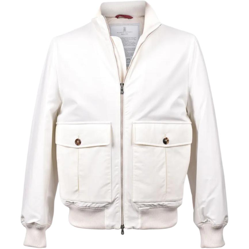 Куртка с застежкой-молнией спереди и накладным карманом Brunello Cucinelli, белый
Куртка с застежкой-молнией спереди и накладным карманом Brunello Cucinelli, белый