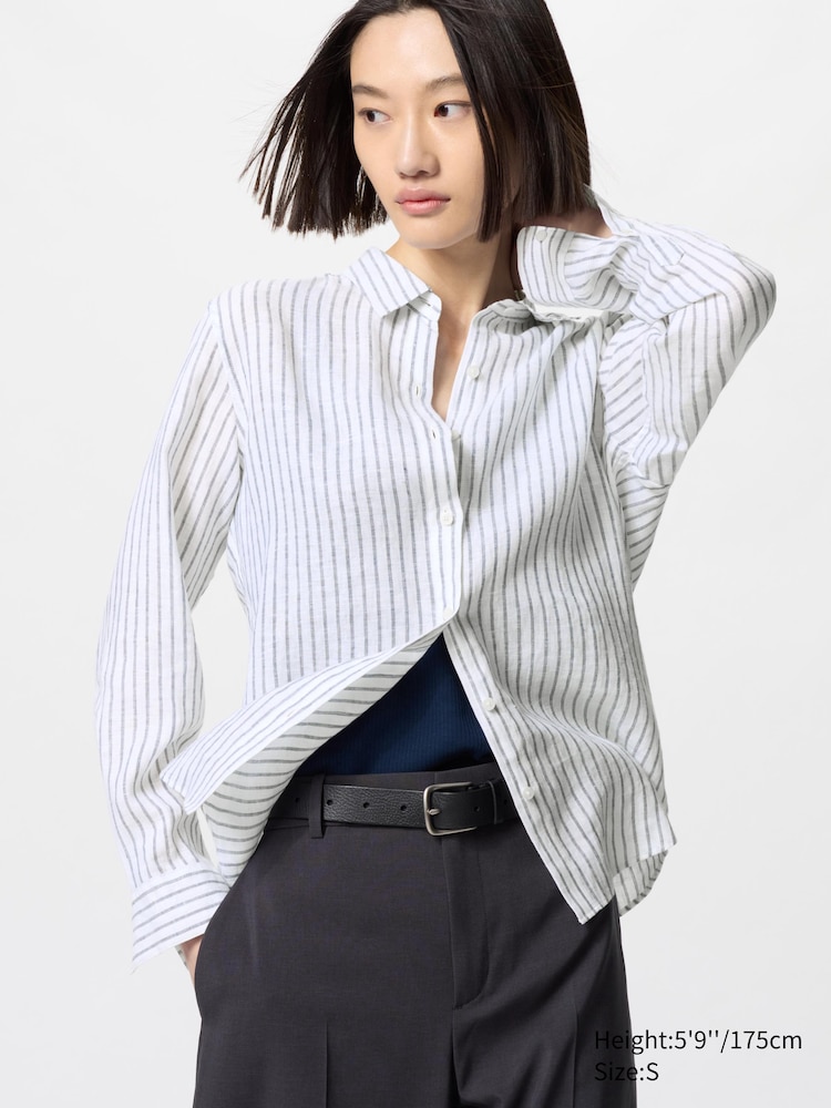 Рубашка из 100% льна премиум-класса в полоску Uniqlo, цвет 01 белый
Рубашка из 100% льна премиум-класса в полоску Uniqlo, цвет 01 белый