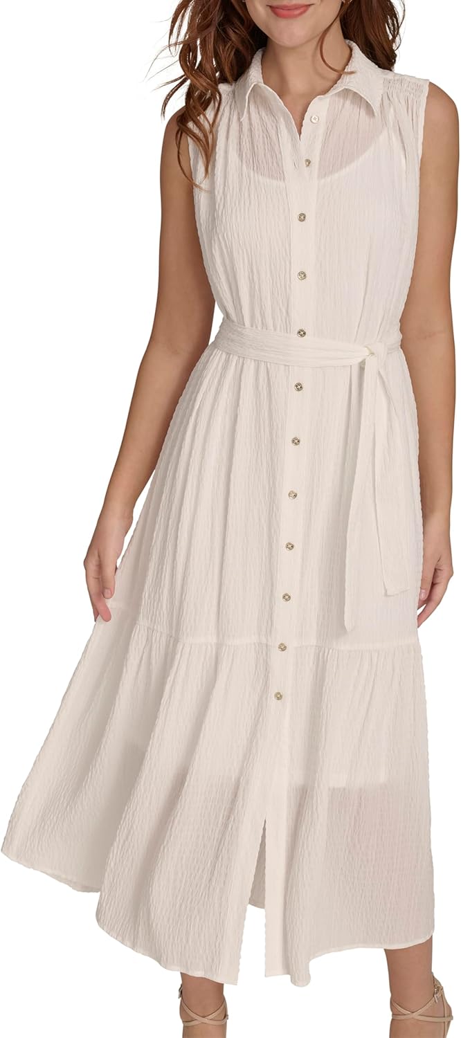 Женское платье-рубашка миди без рукавов Tommy Hilfiger, Ivory
Женское платье-рубашка миди без рукавов Tommy Hilfiger, Ivory