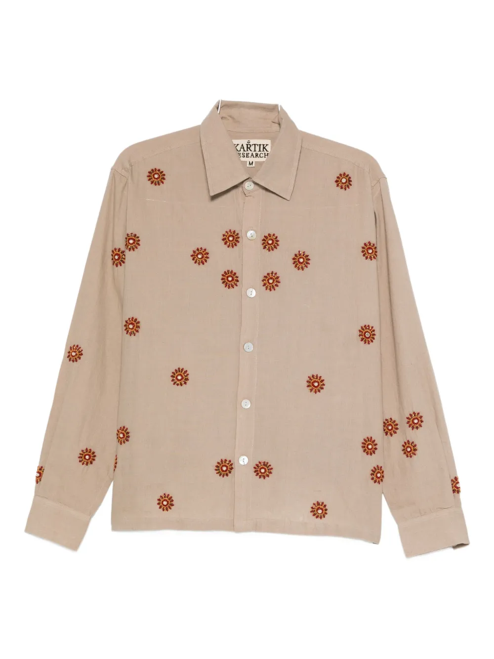 Рубашка с цветочной вышивкой Kartik Research, коричневый
Рубашка с цветочной вышивкой Kartik Research, коричневый