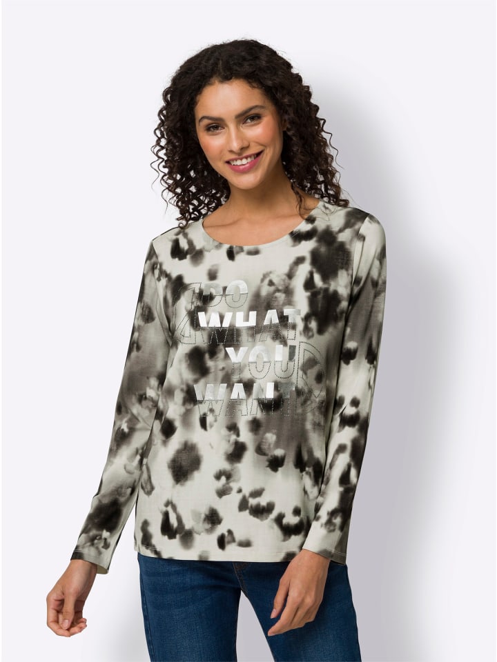 Рубашка с длинными рукавами цвета экрю с черным принтом Heine
Рубашка с длинными рукавами цвета экрю с черным принтом Heine