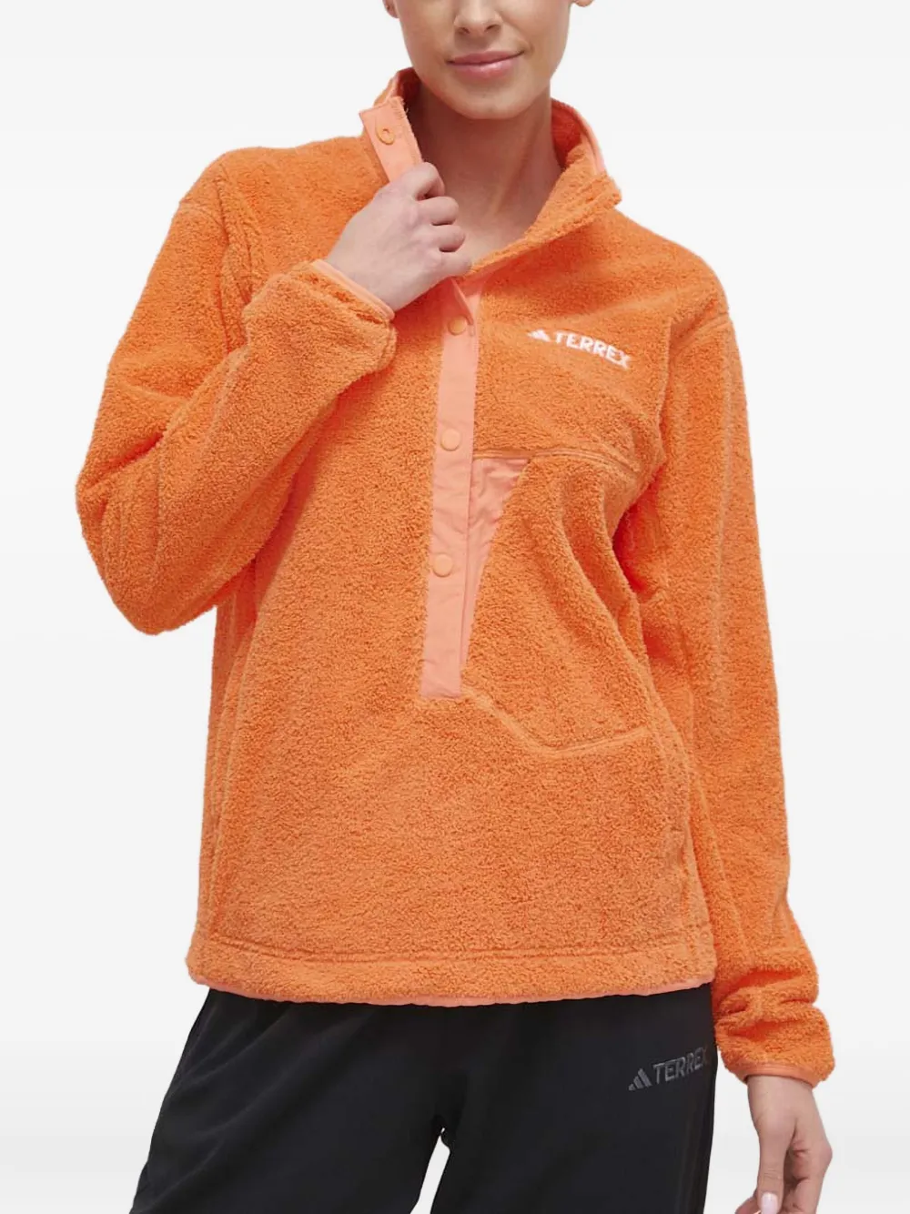 Флисовый свитшот с вышитым логотипом adidas, оранжевый
Флисовый свитшот с вышитым логотипом adidas, оранжевый