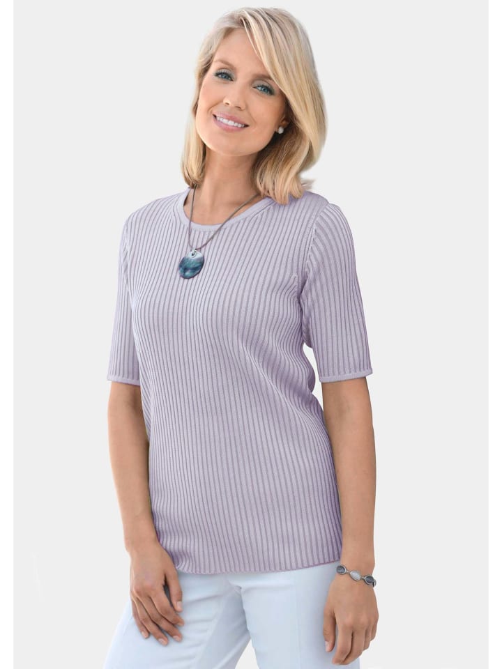 GOLDNER Укороченный размер: Пуловер из элегантной ребристой ткани сиреневого цвета
GOLDNER Укороченный размер: Пуловер из элегантной ребристой ткани сиреневого цвета