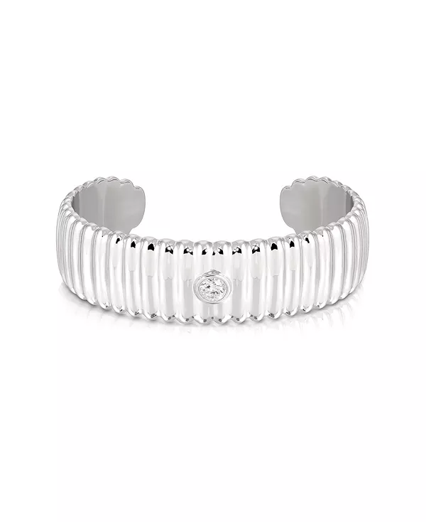 Ребристый браслет-манжет с кристаллами Ettika, silver
Ребристый браслет-манжет с кристаллами Ettika, silver