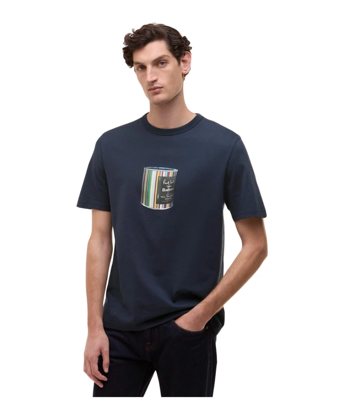 Футболка с изображением банки воска Barbour, синий
Футболка с изображением банки воска Barbour, синий