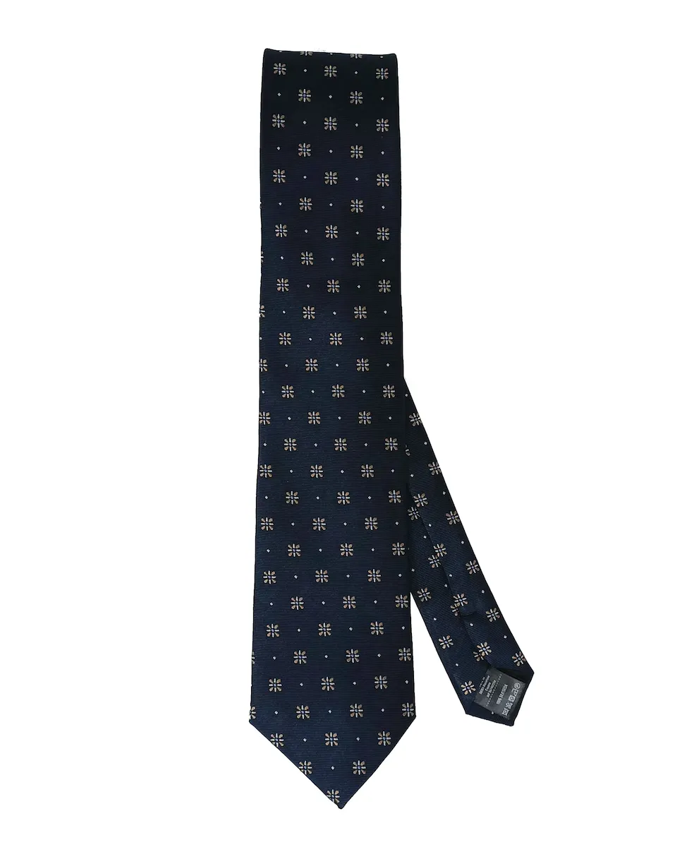 Галстук из натурального шелка темно-синего цвета с классическим принтом Pertegaz, темно-синий 
Галстук из натурального шелка темно-синего цвета с классическим принтом Pertegaz, темно-синий