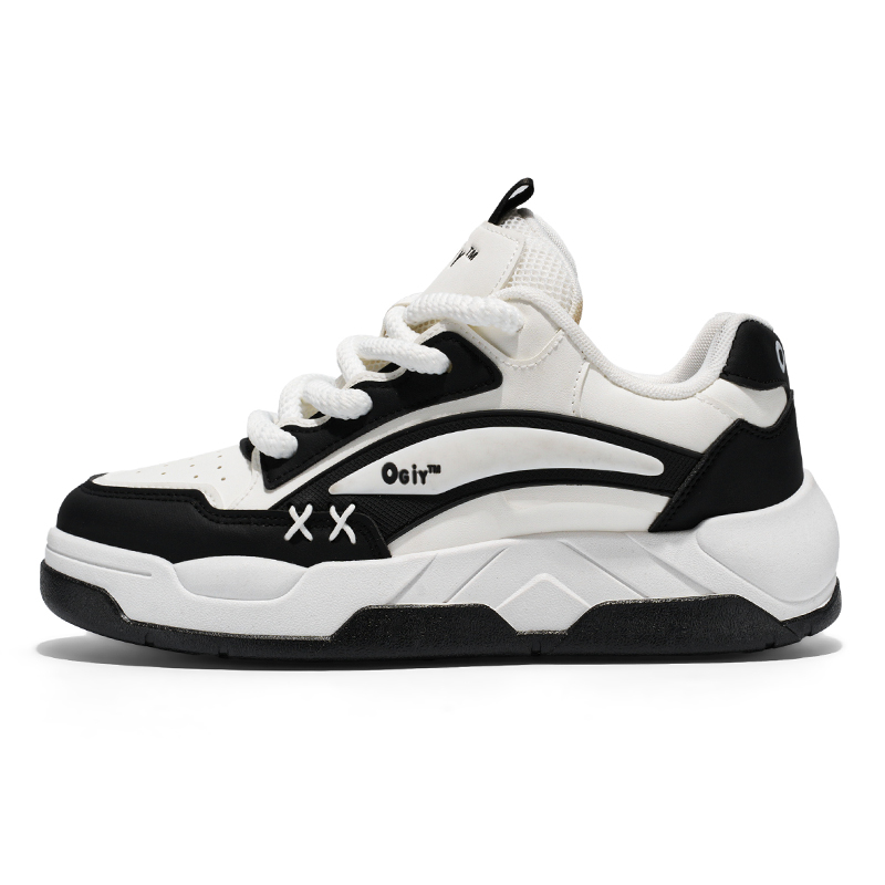 JANECO Антискользящие износостойкие низкие скейтерские кроссовки мужские черно-белые, цвет Black White 
JANECO Антискользящие износостойкие низкие скейтерские кроссовки мужские черно-белые, цвет Black White