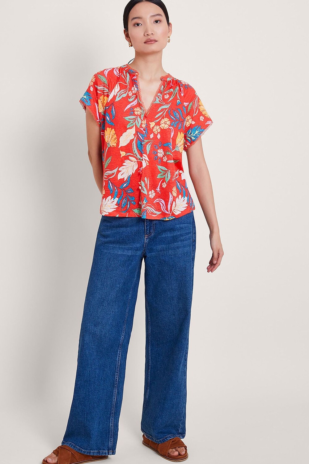 Льняная футболка Alma с принтом Monsoon, красный
Льняная футболка Alma с принтом Monsoon, красный