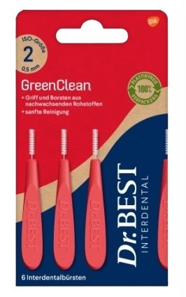 Dr.Best, межзубные ершики GreenClean 0,5 мм ISO 2, 6 шт.
Dr.Best, межзубные ершики GreenClean 0,5 мм ISO 2, 6 шт.