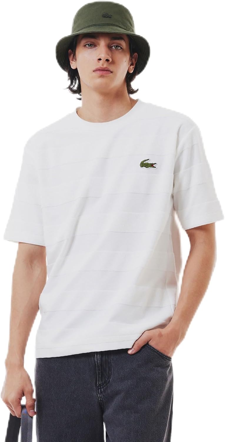 Футболка мужская из ткани с рисунком плитка и полосками того же цвета Lacoste, белый
Футболка мужская из ткани с рисунком плитка и полосками того же цвета Lacoste, белый