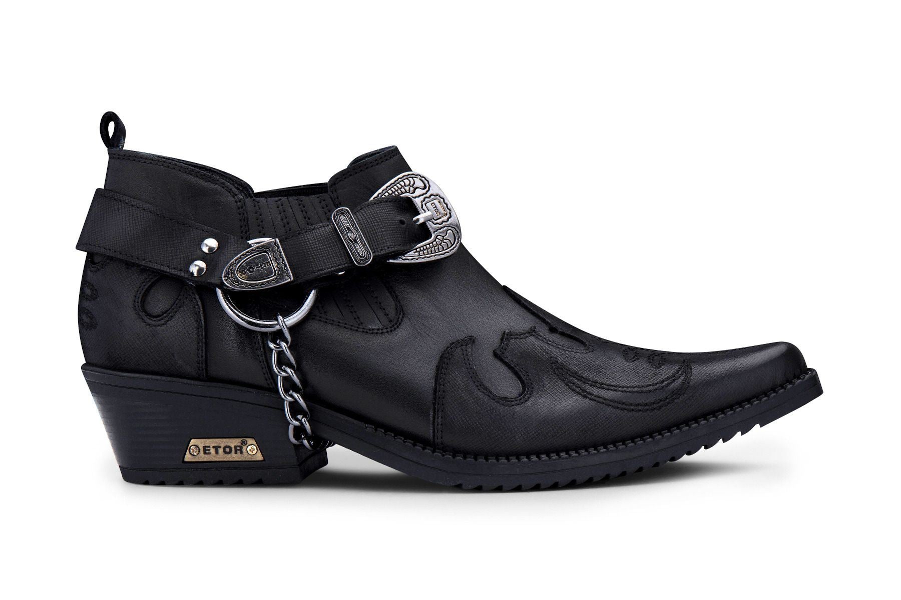 Мужские черные кожаные ковбойские туфли Winklepicker с металлической цепью Infinity Leather
Мужские черные кожаные ковбойские туфли Winklepicker с металлической цепью Infinity Leather