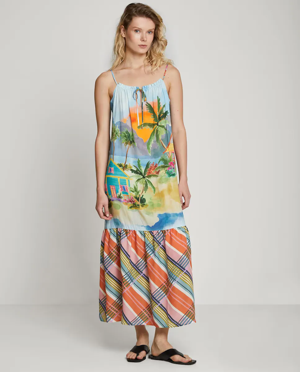 Длинное платье на бретелях с карибским принтом Trucco, мультиколор
Длинное платье на бретелях с карибским принтом Trucco, мультиколор