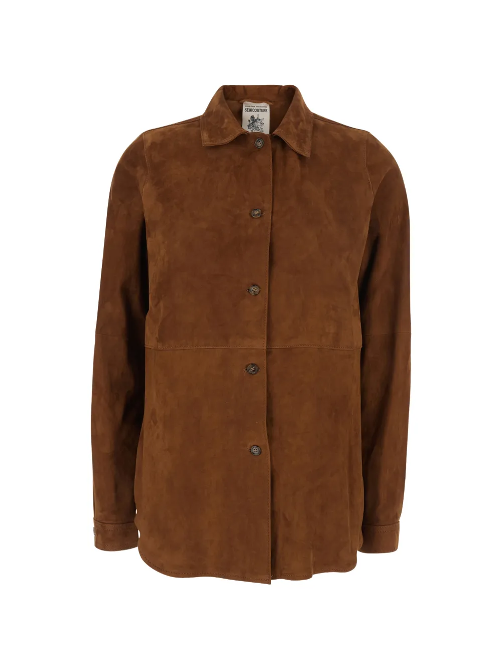 Замшевая рубашка на пуговицах Semicouture, коричневый
Замшевая рубашка на пуговицах Semicouture, коричневый