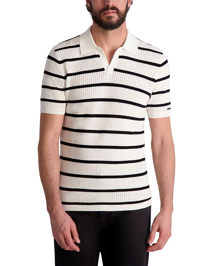 Поло с открытым воротником в полоску KARL LAGERFELD PARIS, белый
Поло с открытым воротником в полоску KARL LAGERFELD PARIS, белый