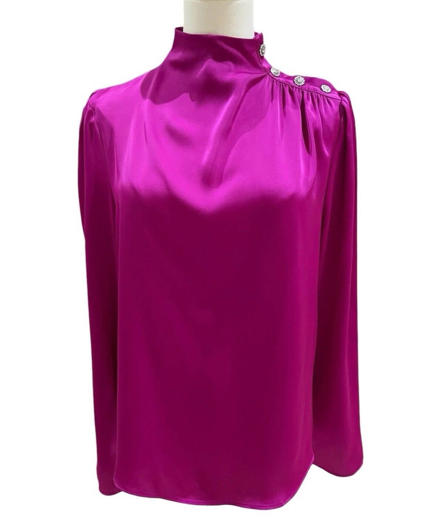 Атласный топ с высоким воротом и пуговицами, украшенный стразами, розовый Joie
Атласный топ с высоким воротом и пуговицами, украшенный стразами, розовый Joie