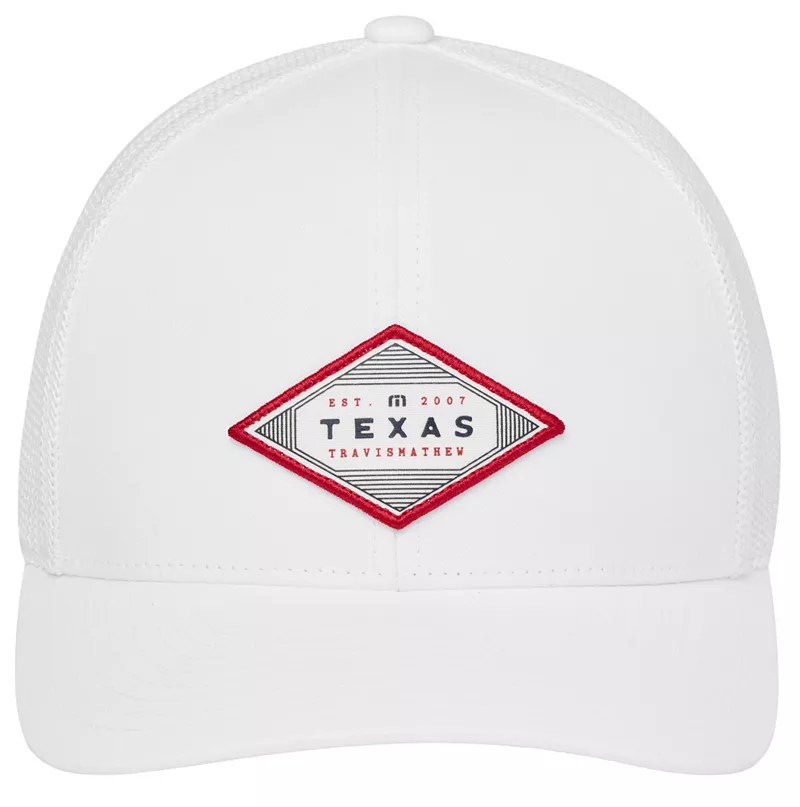 Мужская кепка для гольфа TravisMathew Bellville, Texas 2.0 TX State Snapback, белый
Мужская кепка для гольфа TravisMathew Bellville, Texas 2.0 TX State Snapback, белый