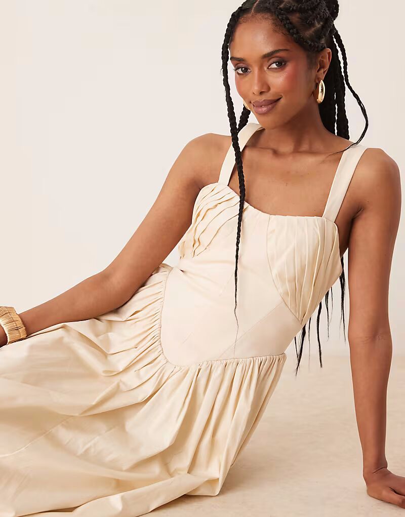 Платье миди с пышной юбкой и структурированной отделкой на груди ASOS DESIGN цвета слоновой кости
Платье миди с пышной юбкой и структурированной отделкой на груди ASOS DESIGN цвета слоновой кости