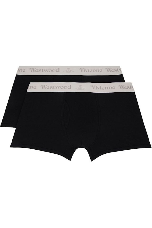 Двухкомплектные черные трусы-боксеры в коробке Vivienne Westwood, черный 
Двухкомплектные черные трусы-боксеры в коробке Vivienne Westwood, черный