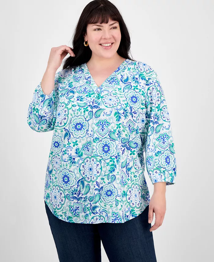 Туника больших размеров из льняной смеси с цветочным принтом Jones New York, мультиколор
Туника больших размеров из льняной смеси с цветочным принтом Jones New York, мультиколор