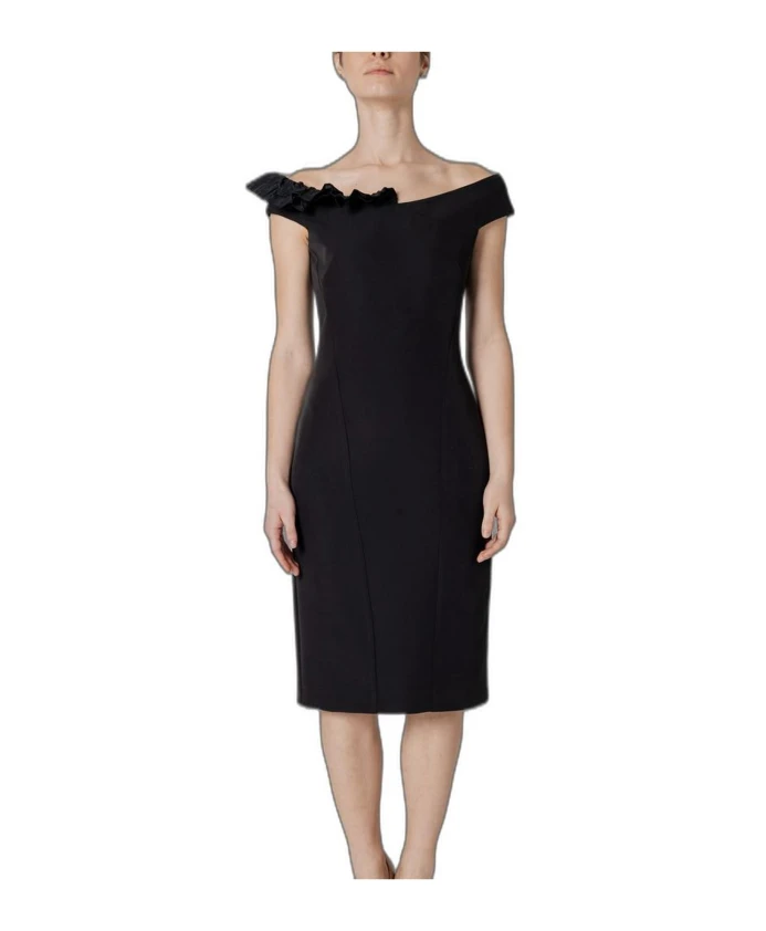Черное платье миди с добавлением эластана Sandro Ferrone, черный
Черное платье миди с добавлением эластана Sandro Ferrone, черный