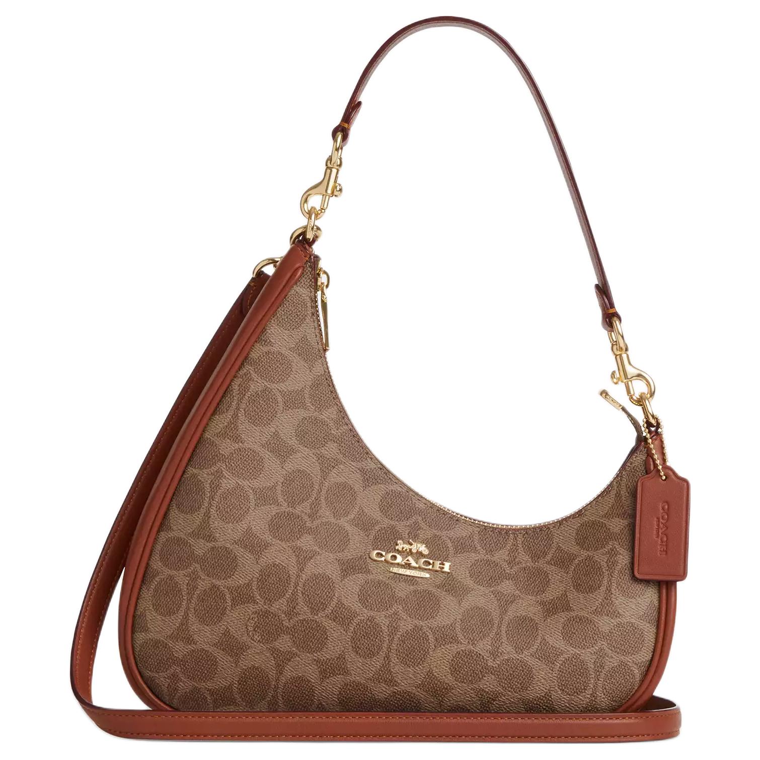 COACH Терри холщовая с кожаной отделкой женская сумка через плечо Табас коричневая
COACH Терри холщовая с кожаной отделкой женская сумка через плечо Табас коричневая