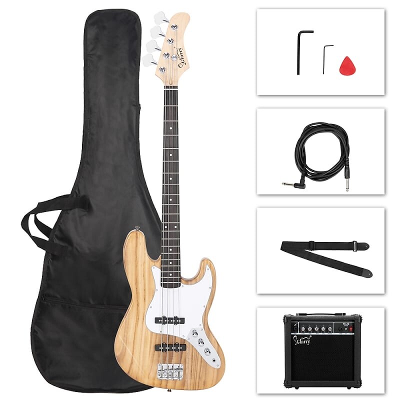 Басс гитара Glarry Burlywood GJazz Electric Bass Guitar + 20W Amplifier 
Басс гитара Glarry Burlywood GJazz Electric Bass Guitar + 20W Amplifier