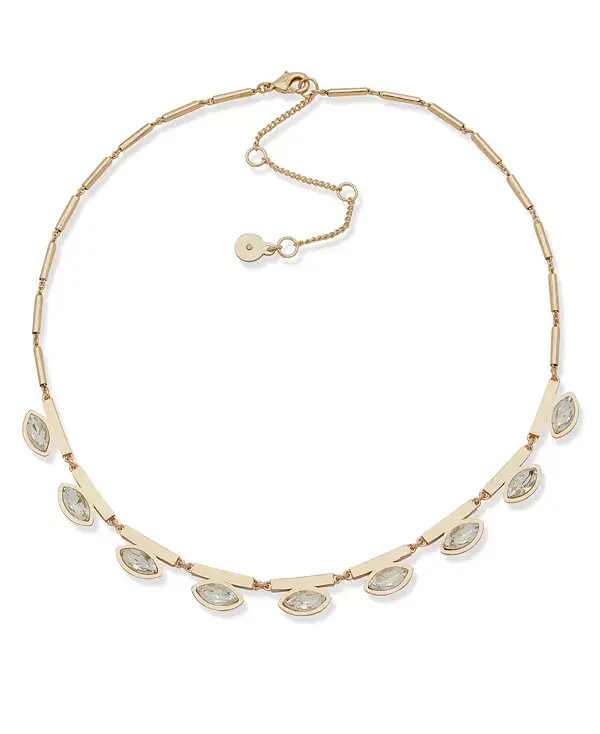 Фронтальное ожерелье с золотистым камнем огранки «маркиза» Dkny, white
Фронтальное ожерелье с золотистым камнем огранки «маркиза» Dkny, white