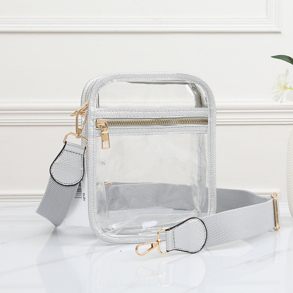 Прямоугольная прозрачная сумка через плечо из искусственной кожи FASHNZFAB, серебряный
Прямоугольная прозрачная сумка через плечо из искусственной кожи FASHNZFAB, серебряный