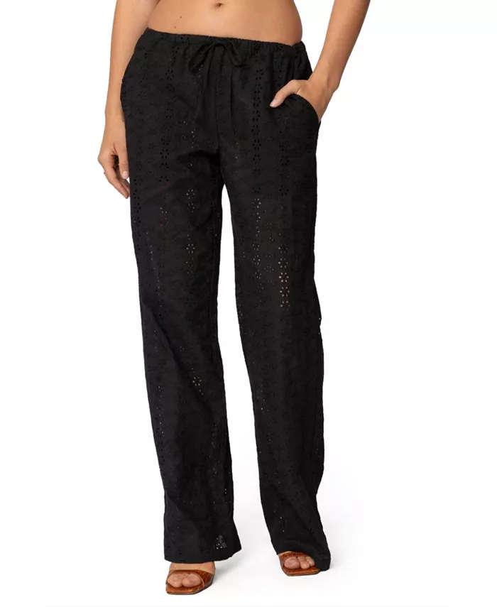 Женские хлопковые брюки с лимонным кружевом Edikted, черный
Женские хлопковые брюки с лимонным кружевом Edikted, черный